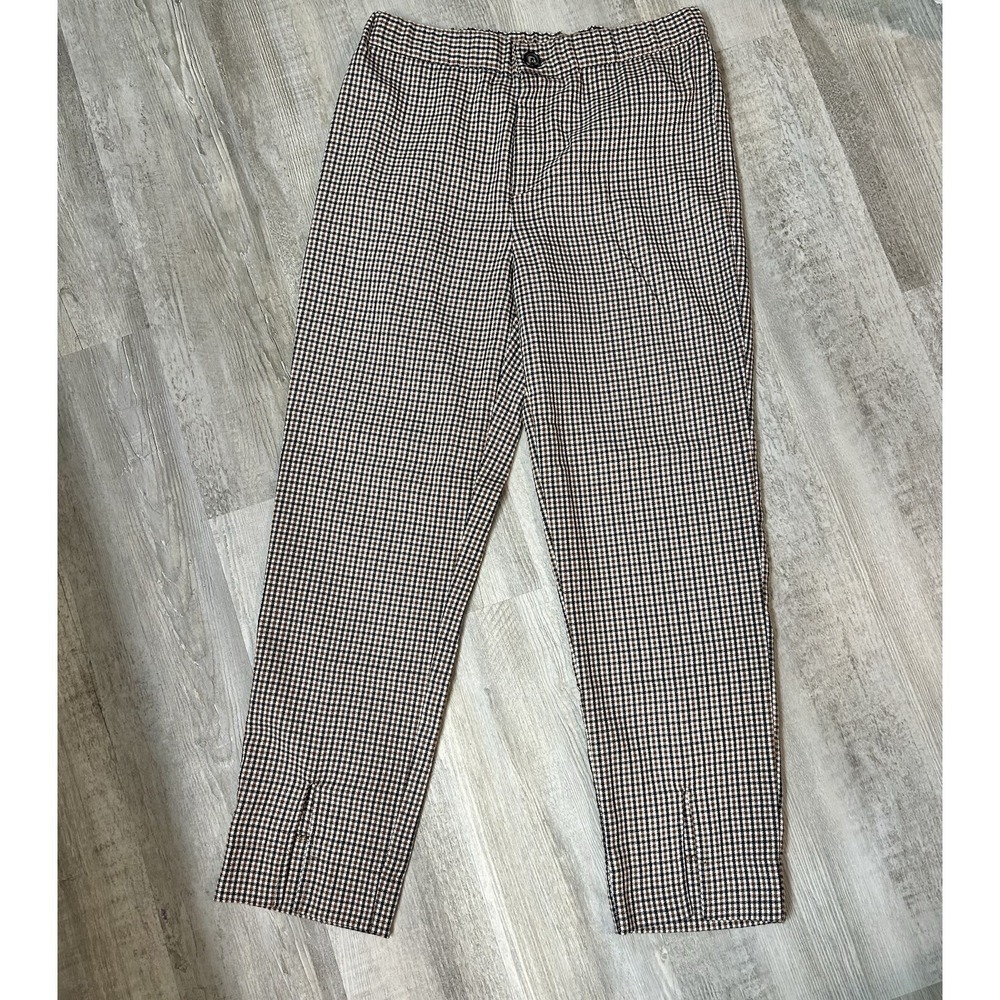 Jolt Women's Gingham Pants Size 5 27W Slit Leg Opening Pockets